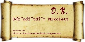 Dömötör Nikolett névjegykártya