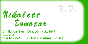 nikolett domotor business card